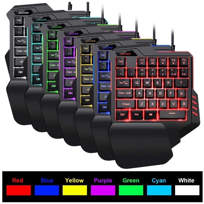 One Handed Gaming Keyboard Revolver Single Hand Anti Ghosting Keys - SADES TS36