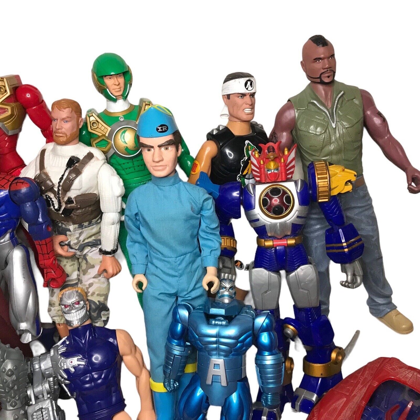 Bundle of Various Large Action Figures - Power Rangers Action Man etc & Vehicles