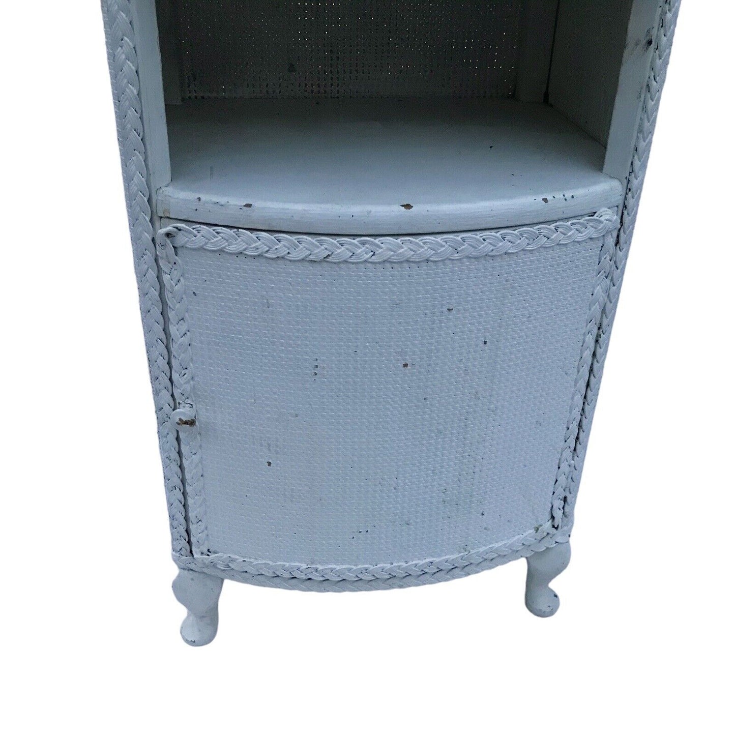 Vintage Lloyd Loom Style Wicker Rattan Cabinet | Bedroom/Bathroom Side Table Ret