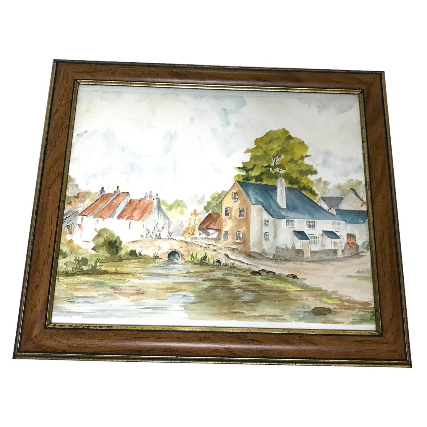 Vintage Paintings of Houses in the Countryside x2 Framed & Signed Ullswater