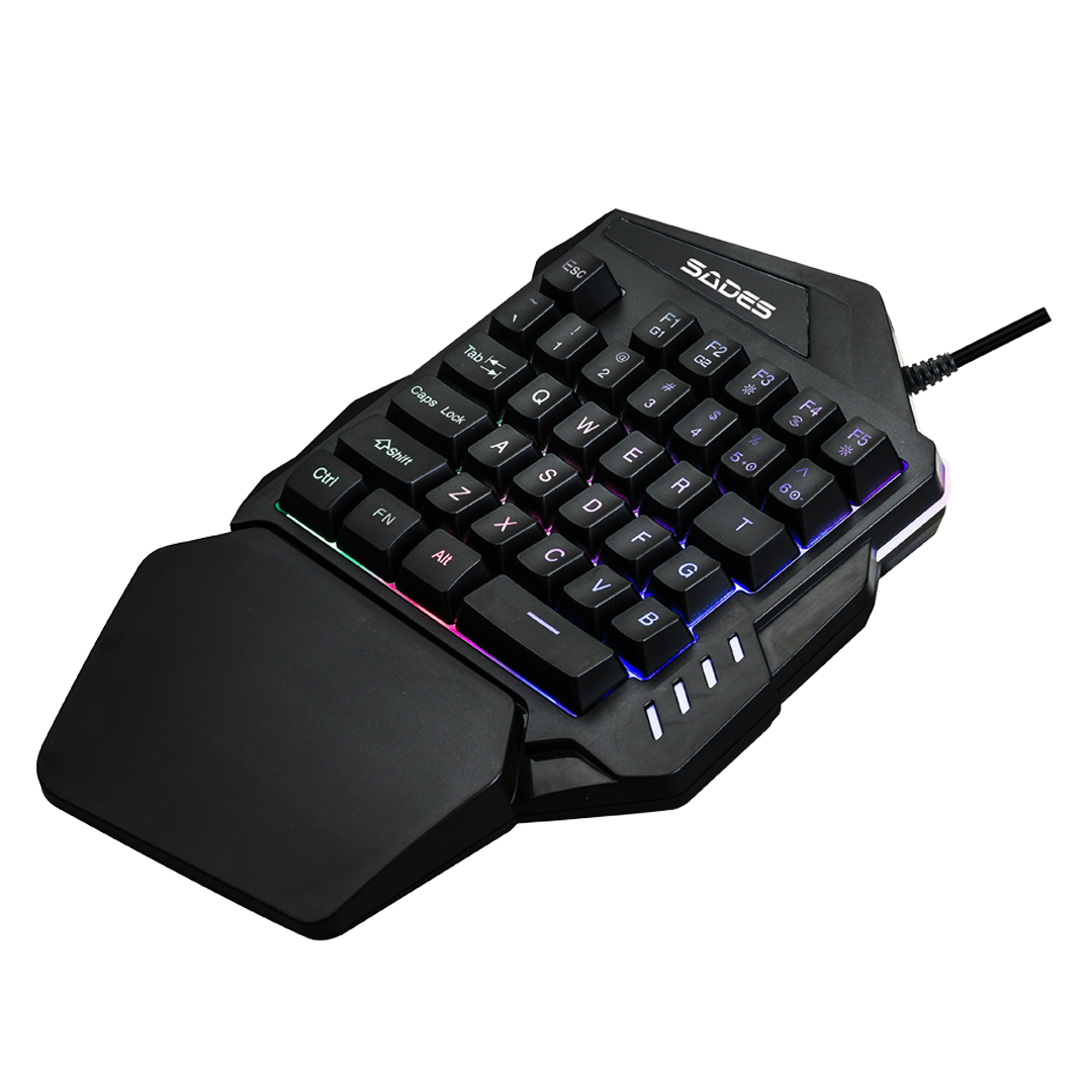 One Handed Gaming Keyboard Revolver Single Hand Anti Ghosting Keys - SADES TS36