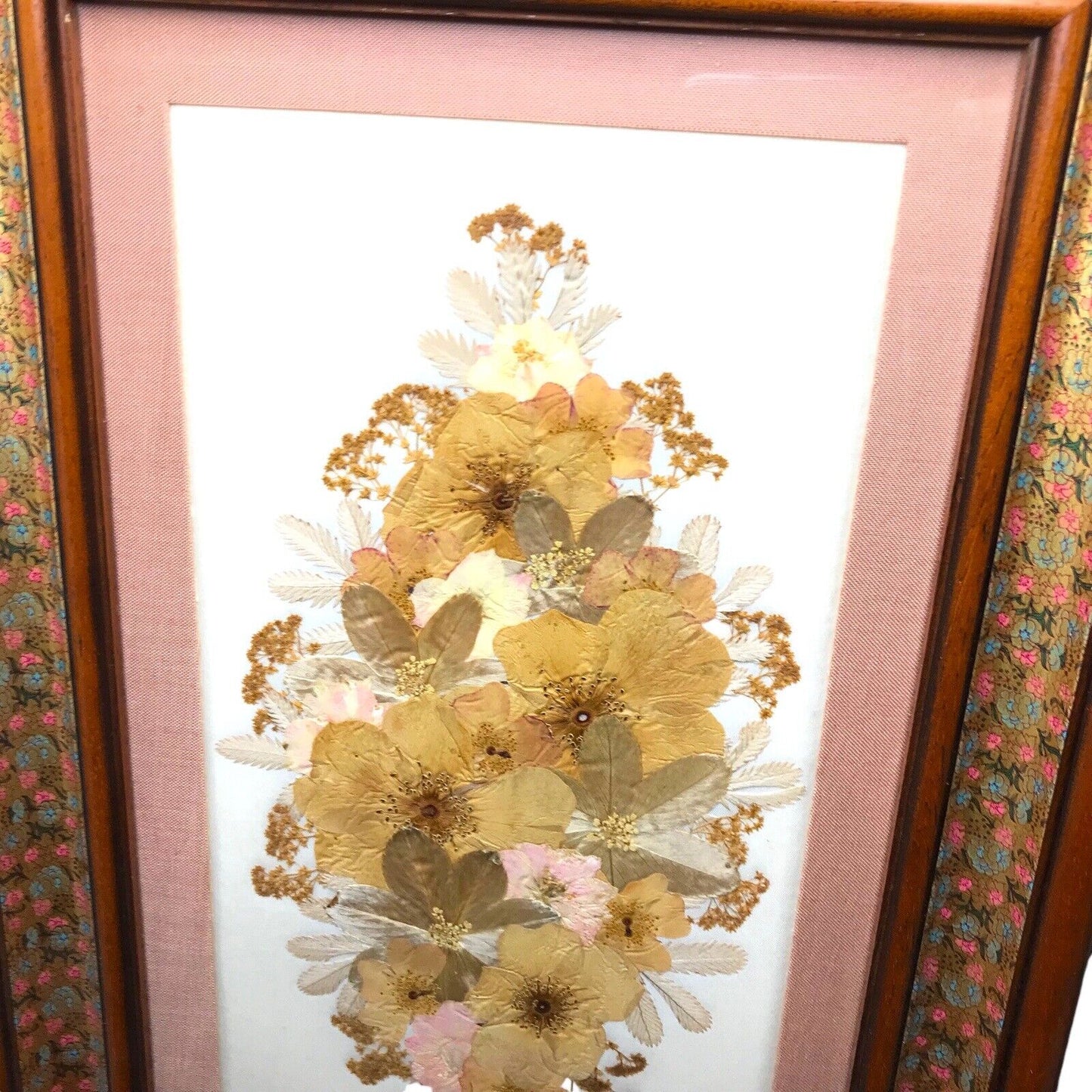 Vintage Joanna Sheen Pressed Flower Art - Botanical Wall Hanging | TheVoyageBird