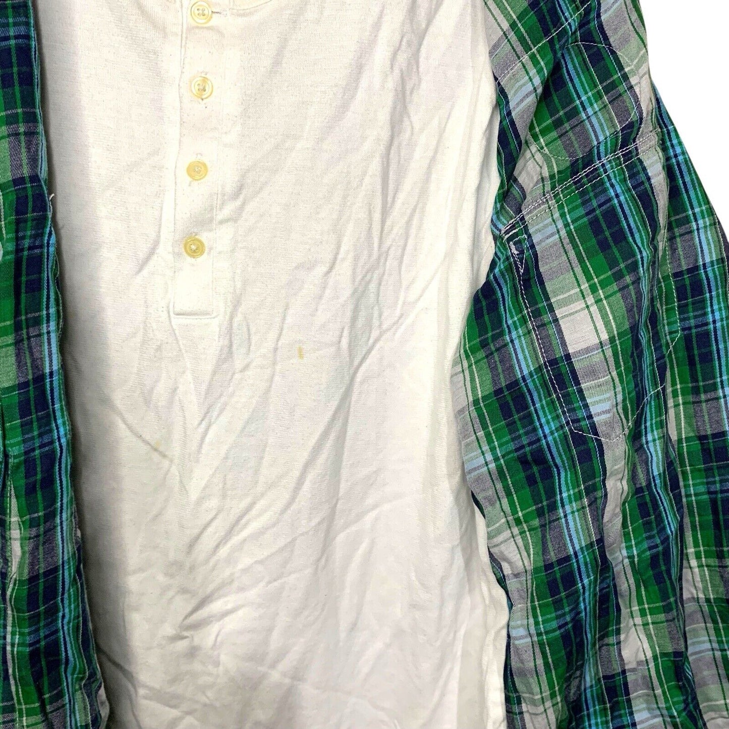 Vintage 90s/Y2K Dickies 2-Layer Green Check Long Sleeve Shirt | Size M