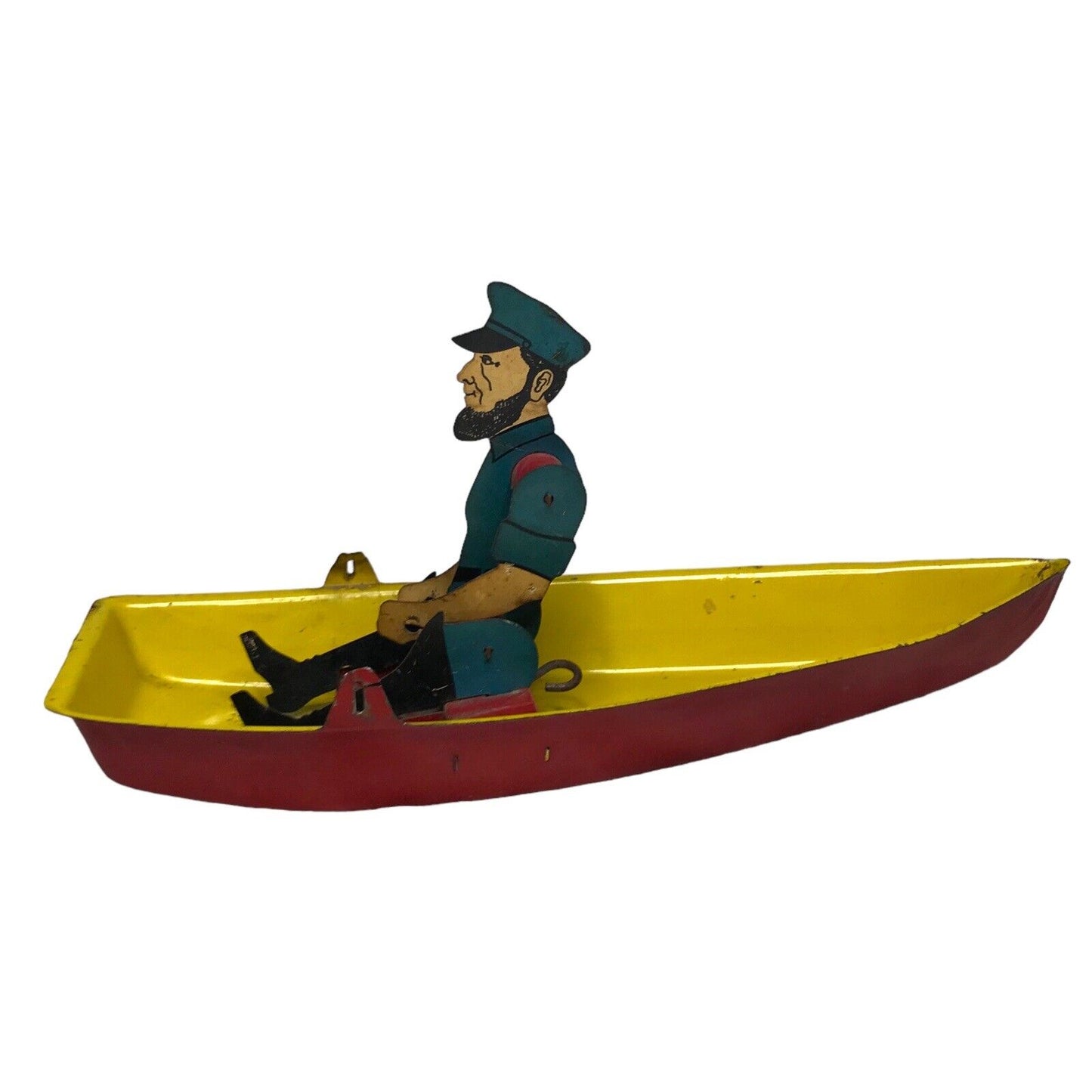 Barnacle Bill Sea Captain Row Boat Tin Wind Up Toy - Missing Ores