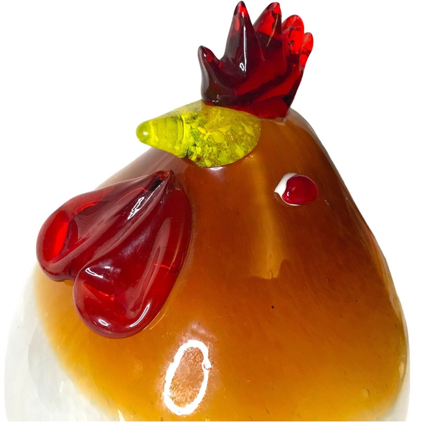 Vintage Art Glass Fat Rooster Stylish Murano Style Hen Chicken Large Heavy 22cm