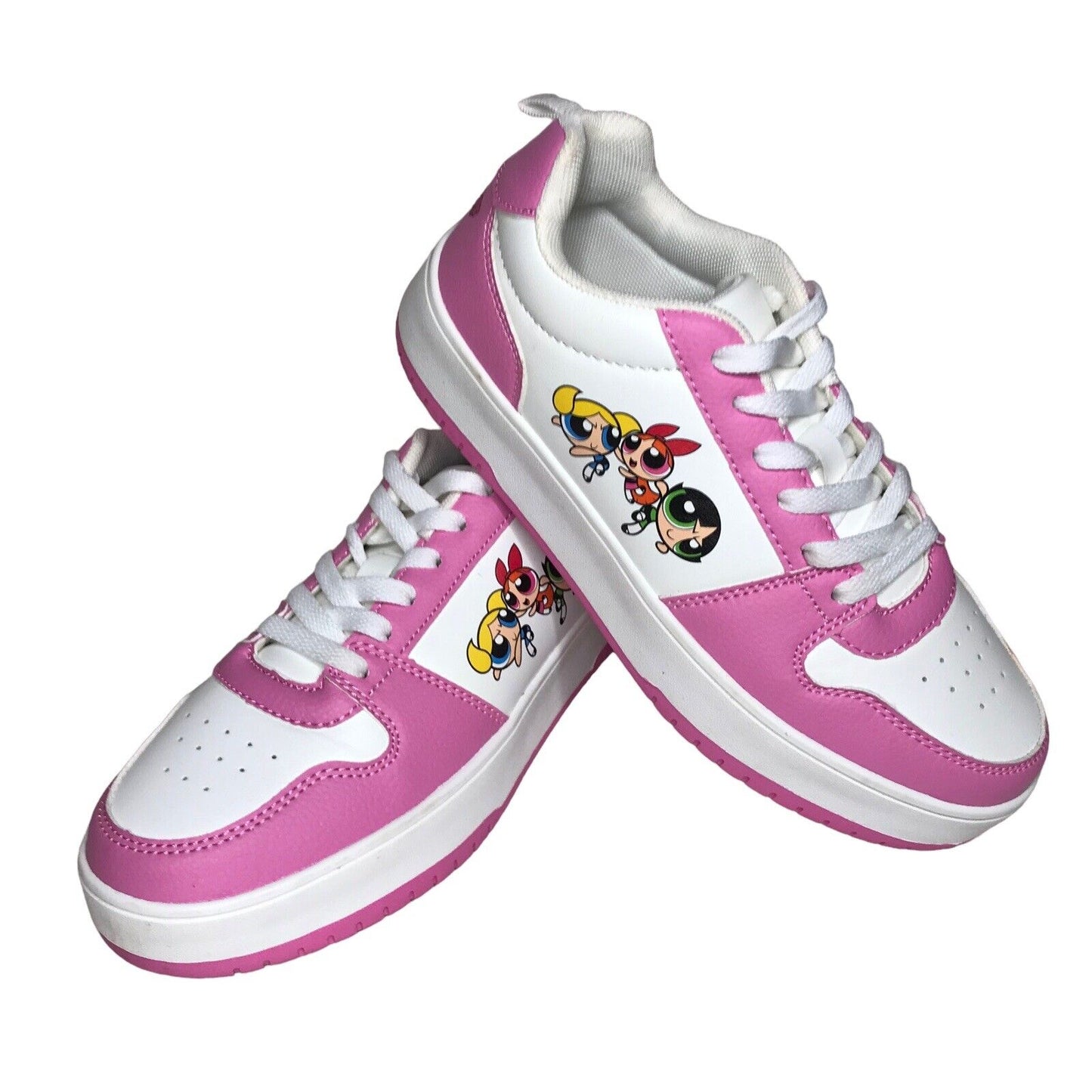 Womens Primark Powerpuff Girls Size 5 Trainers Sneakers in White & Pink