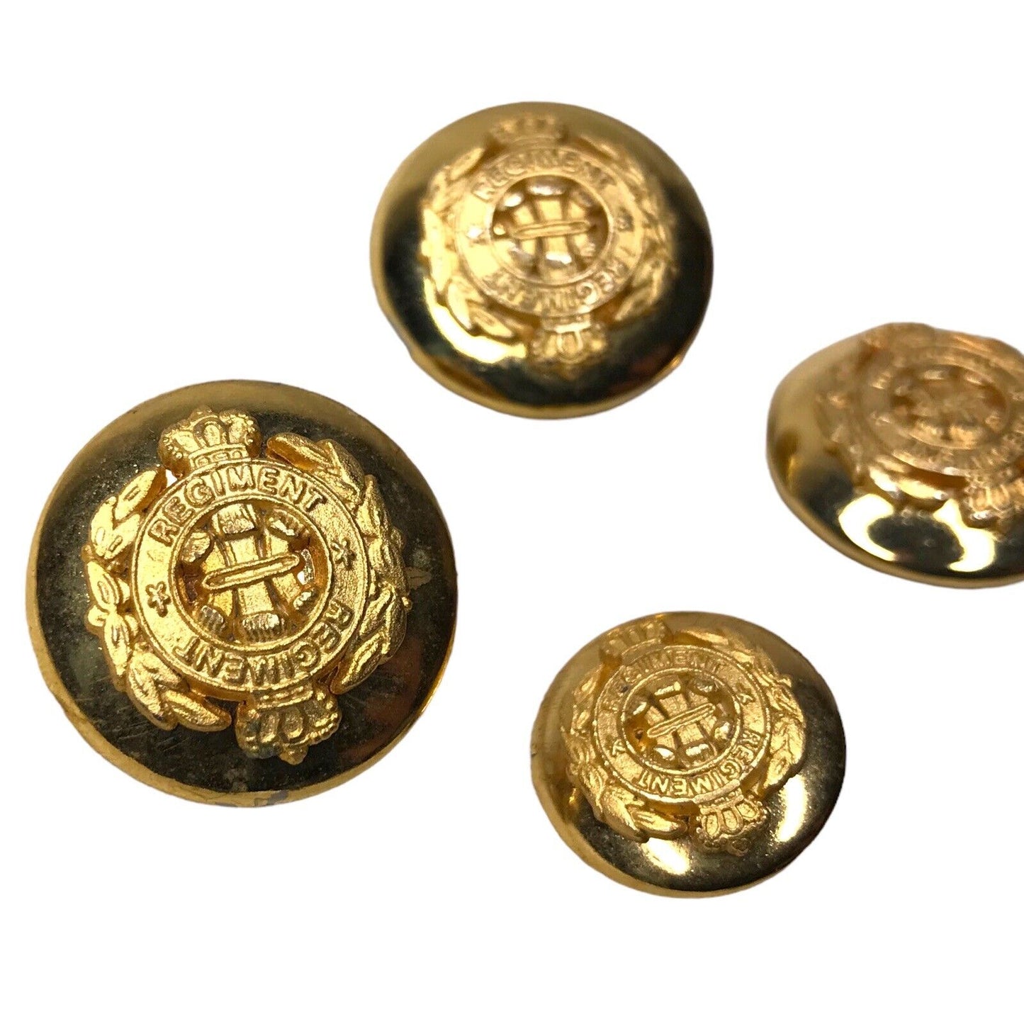 Vintage Gold Tone Coloured Regiment Buttons