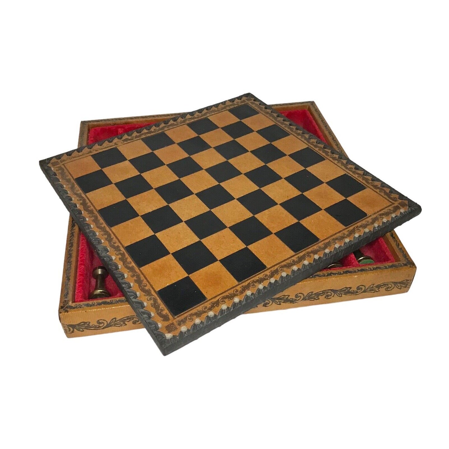 Luxury Italian Chess Set | The Turin Nero | Leather Bound Board & Solid Brass