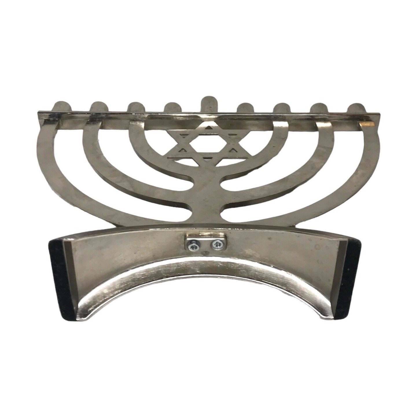 Hanukkah Menorah Candle Holder Colourful Metal Decor Star of David 9 Branches