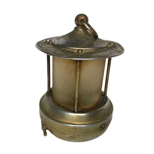 Pifco 1930's Frosted Glass Battery Night Light Lantern Nickel Plated Decorative