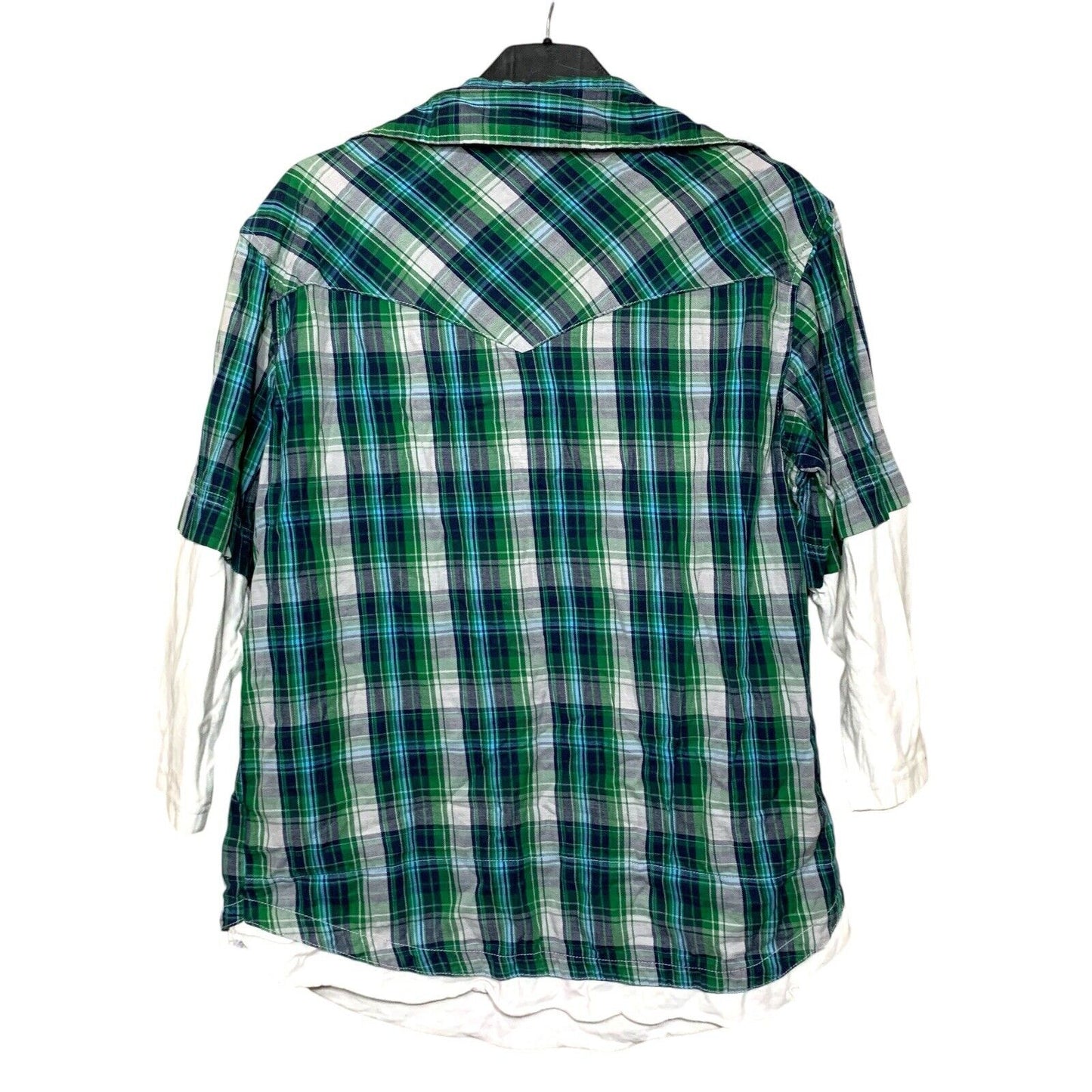 Vintage 90s/Y2K Dickies 2-Layer Green Check Long Sleeve Shirt | Size M