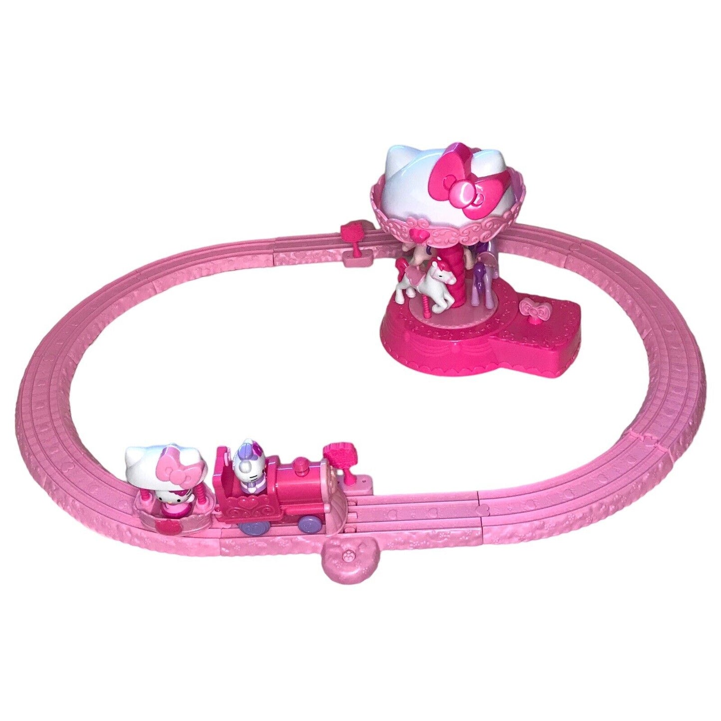 Hello Kitty Toy Playsets - Train with Tracks & Merry Go Round Carousel Sanrio