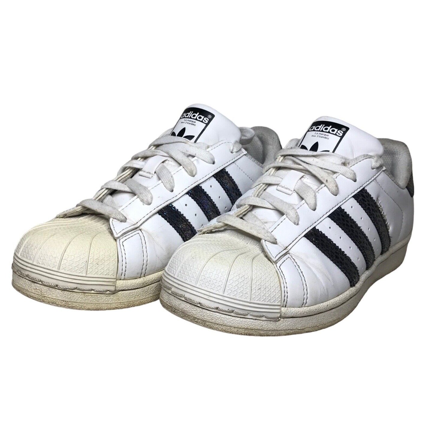 adidas Superstar Sneakers Trainers White & Snake Iridescent Women Size UK 5