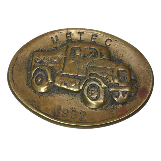 Vintage Brass Truck Medallion Plaque – MBIEC 1992