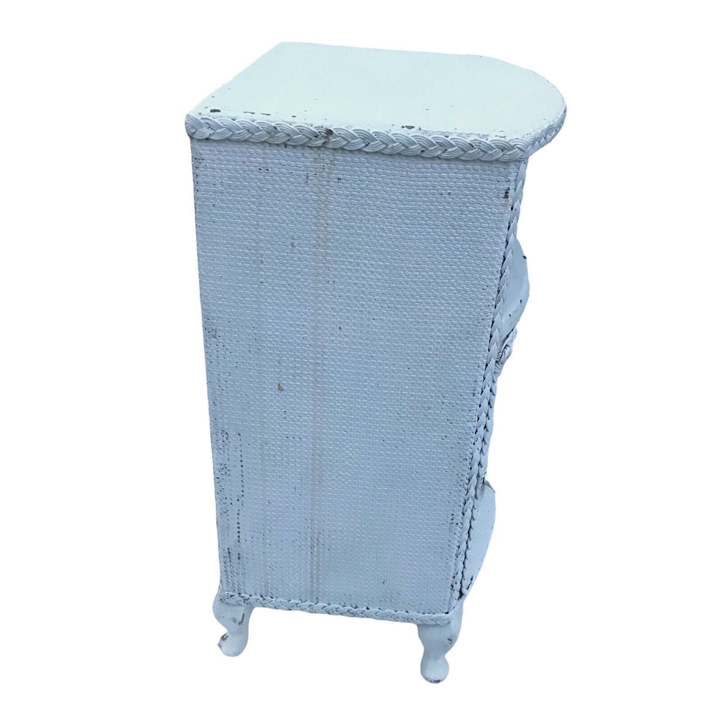 Vintage Lloyd Loom Style Wicker Rattan Cabinet | Bedroom/Bathroom Side Table Ret