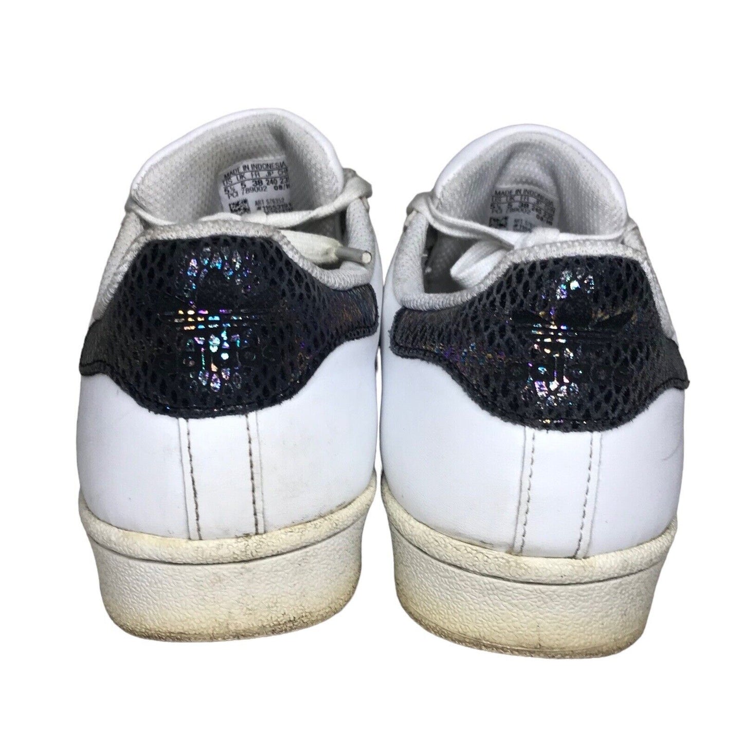 adidas Superstar Sneakers Trainers White & Snake Iridescent Women Size UK 5