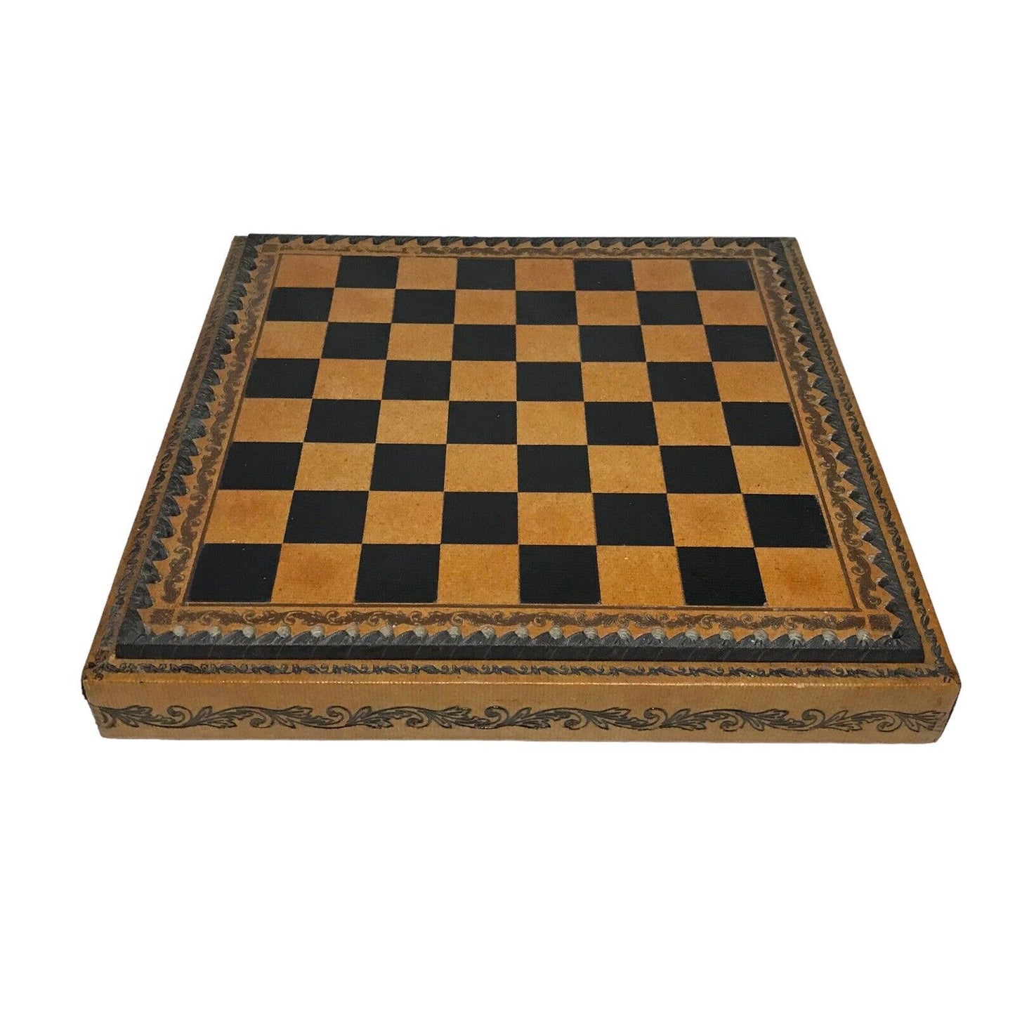 Luxury Italian Chess Set | The Turin Nero | Leather Bound Board & Solid Brass