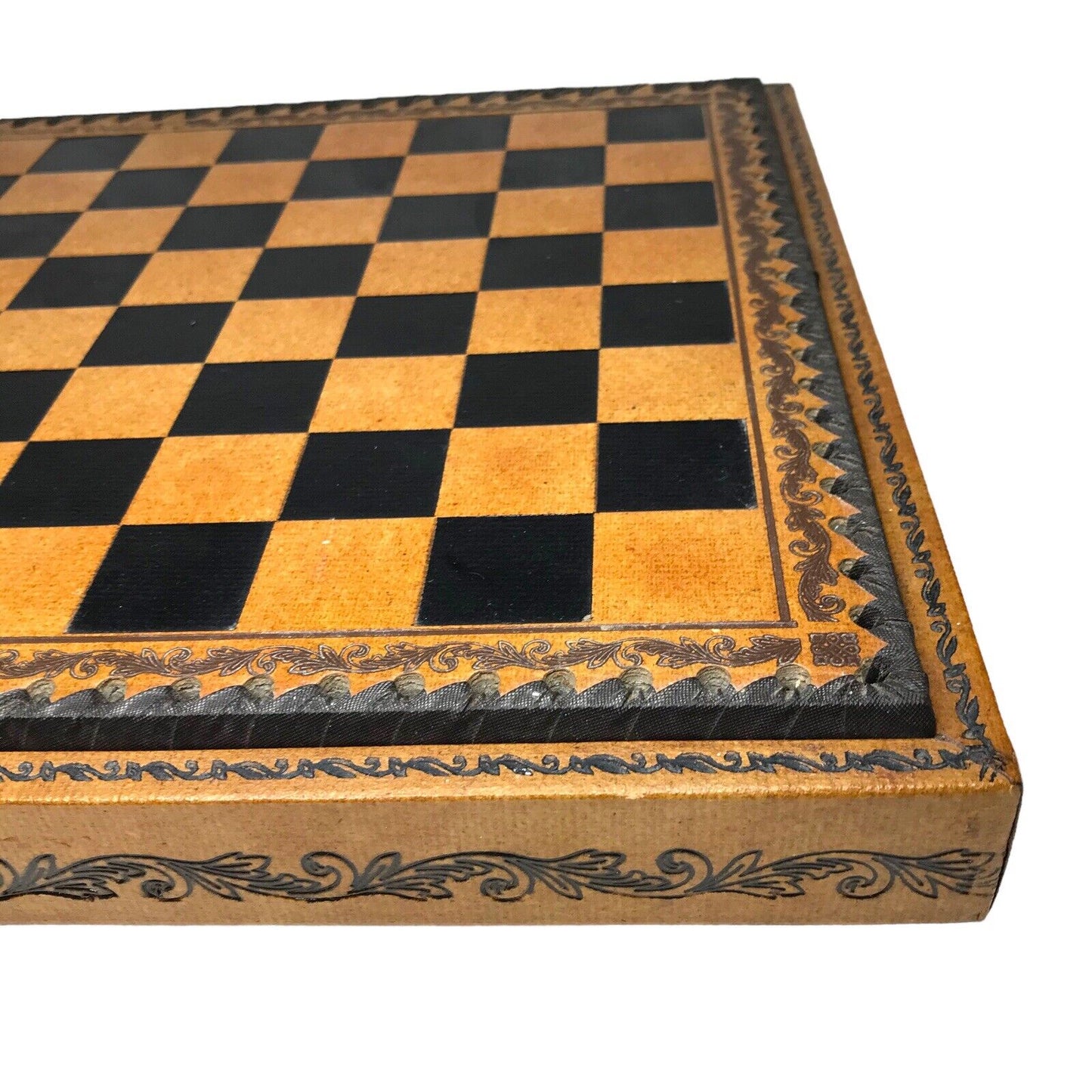 Luxury Italian Chess Set | The Turin Nero | Leather Bound Board & Solid Brass