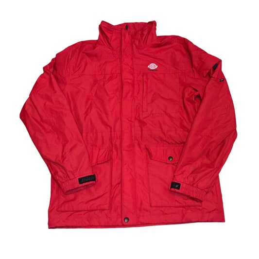 Dickies Mens Lightweight Windbreaker Shell Rain Coat Zip Jacket Red Size S