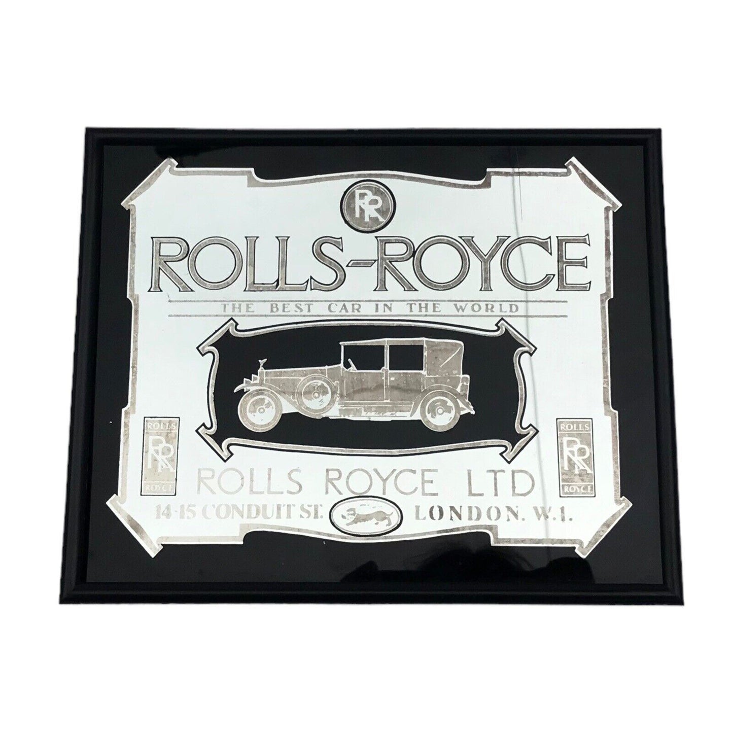 Rolls Royce Picture Mirror - Framed  13'' x 9'' - Vintage Car Advertising Advert