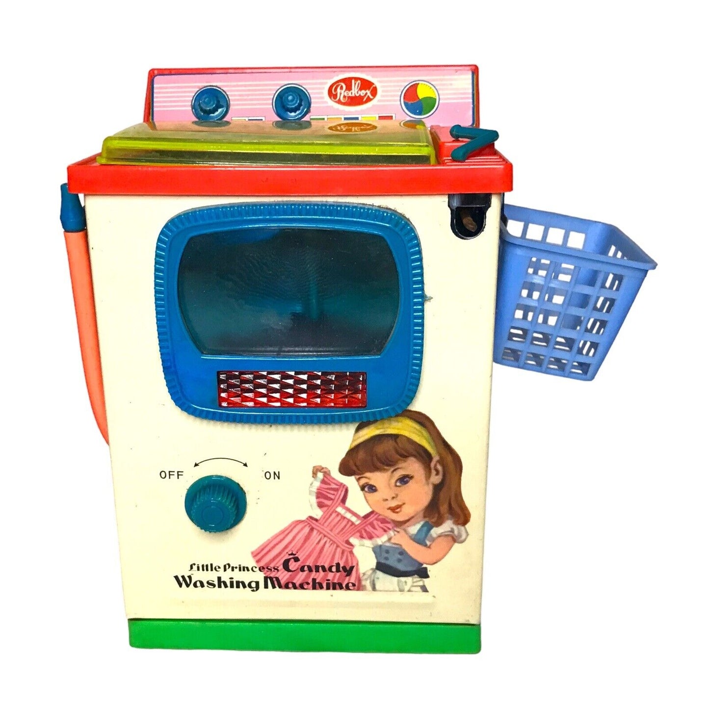 Retro Redbox Candy Home Washing Machine Tinplate Battery Operated Wind Up