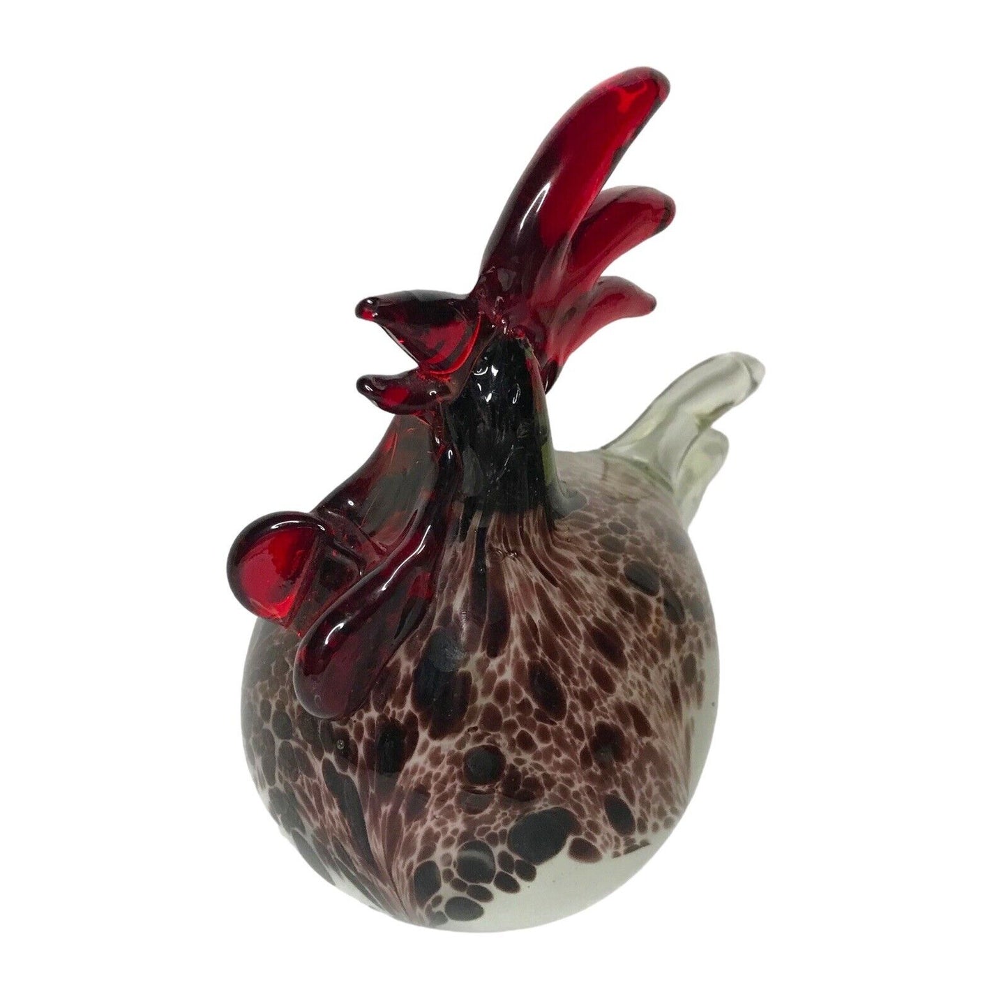 Vintage Art Glass Rooster Stylish Murano Style Hen Chicken Large Heavy 18.5cm