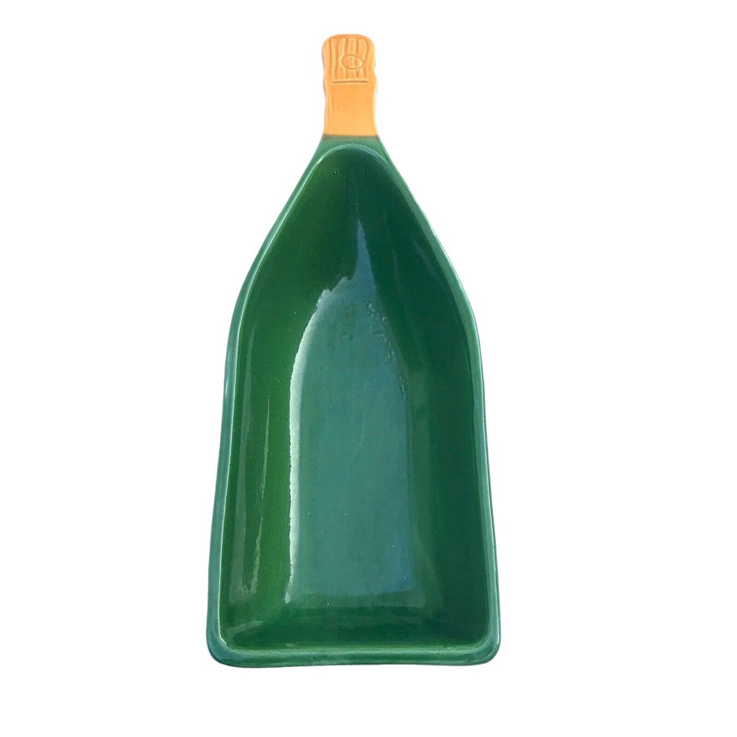 1970s Terracotta Champagne Bottle Serving Dish - French Vintage Tableware 70s