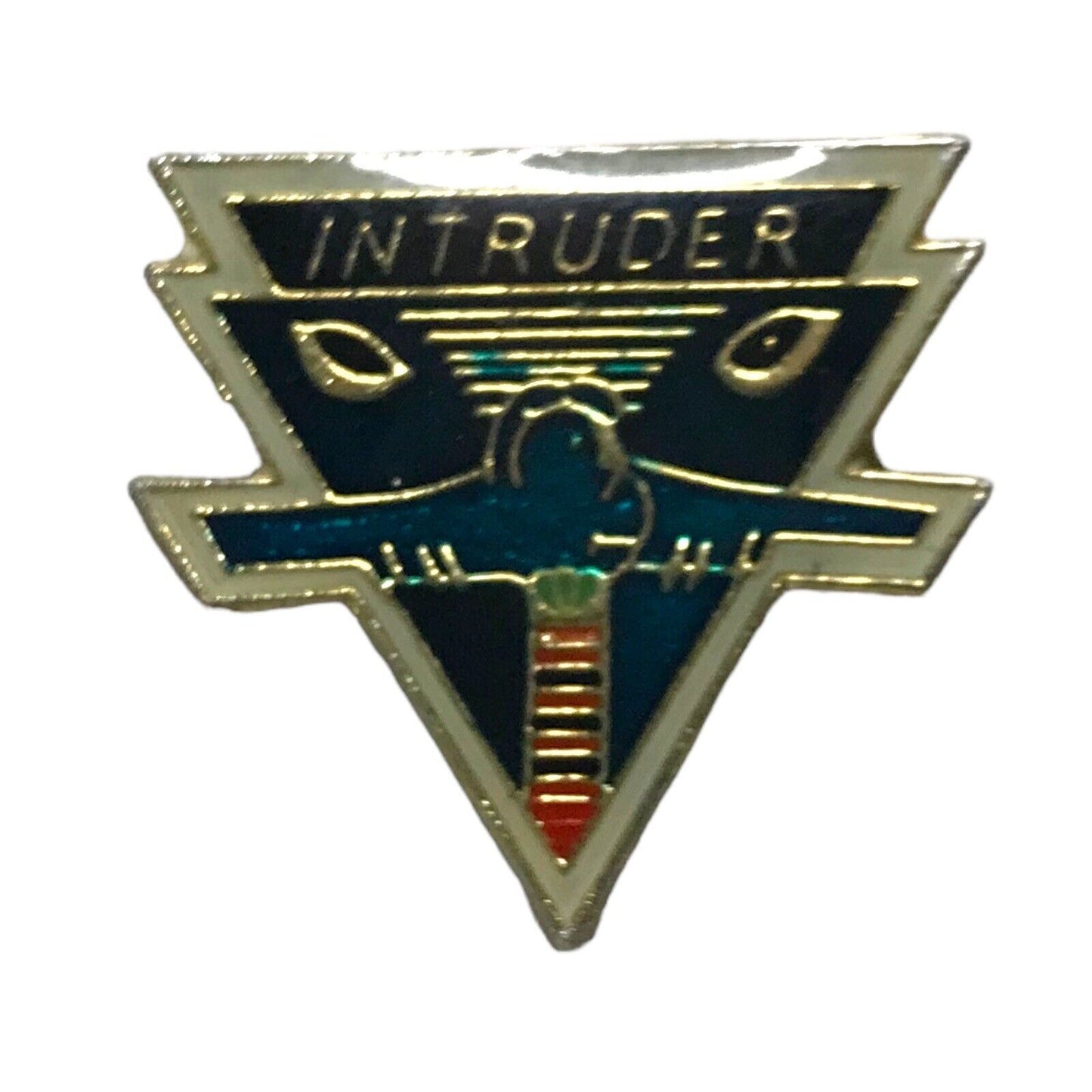 U.S Airforce Intruder A6 USAF Fighter Squadron - Vintage Enamel Pin Badge RARE