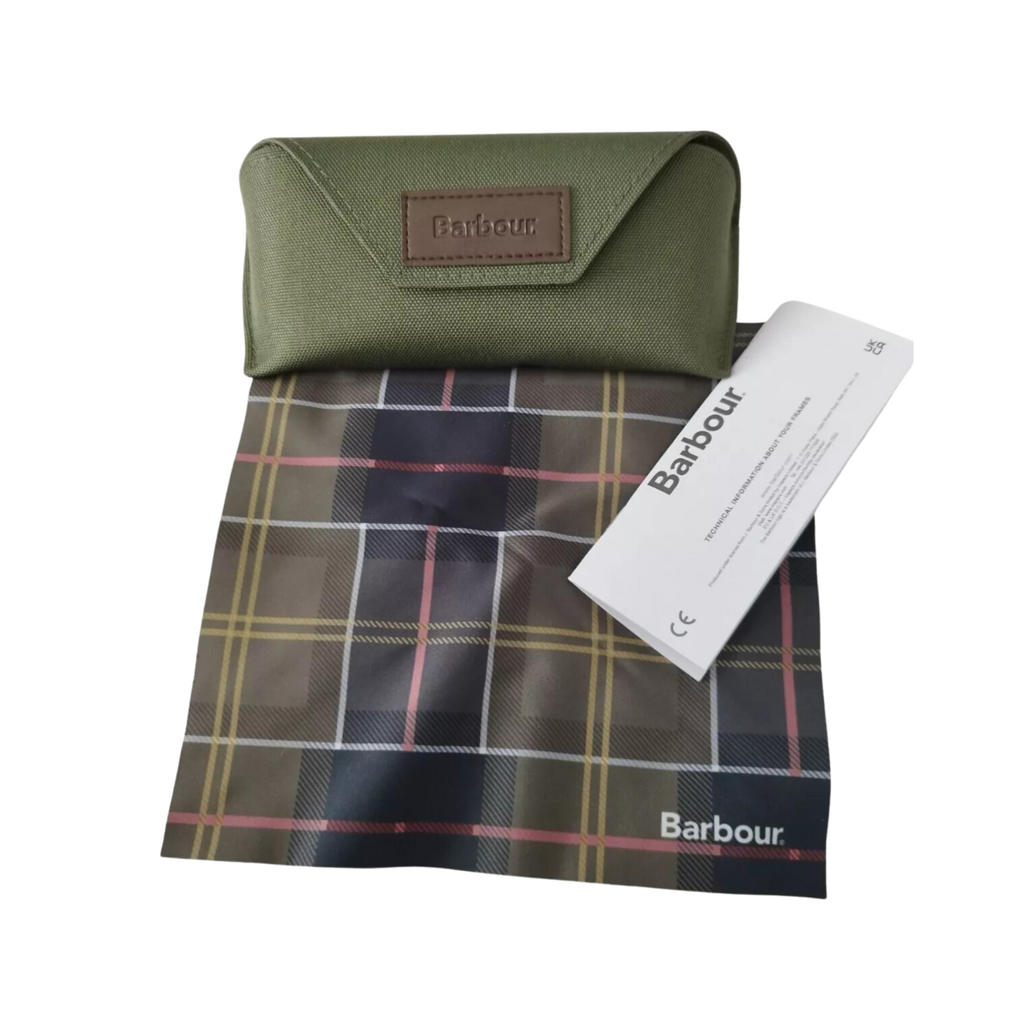 Barbour Glasses Sunglasses Protective Soft Case & Cleaning Cloth Set Olive Green