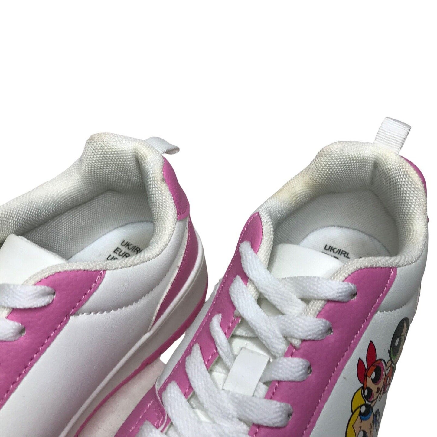 Womens Primark Powerpuff Girls Size 5 Trainers Sneakers in White & Pink