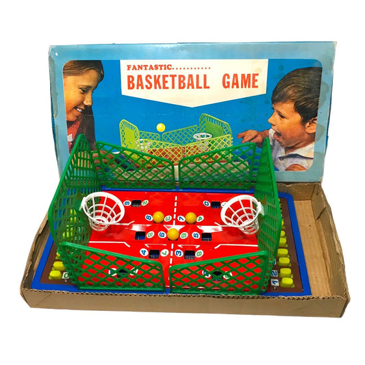 Vintage Typewriter Basketball Game Tabletop Push Button Operated - Rare