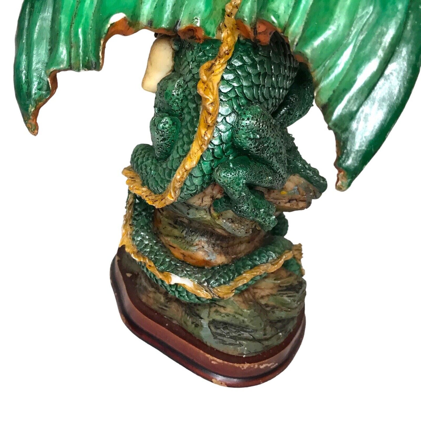 Amazonian Warrior Sitting on Green Dragon Mythical Fantasy Woman Dragon Rider