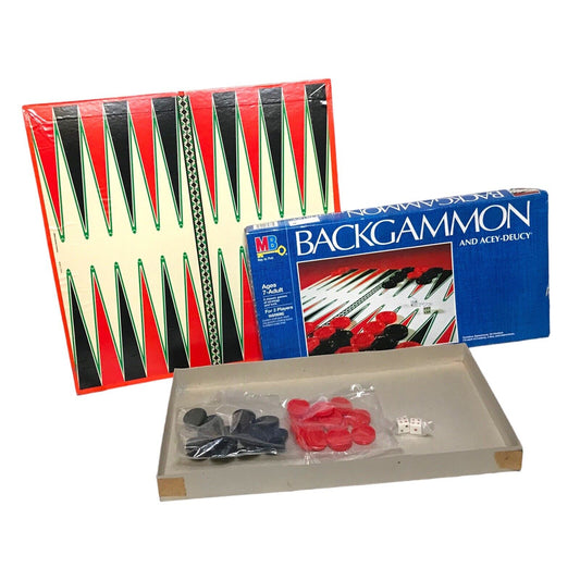 Vintage MB Backgammon and Acey-Deucy Board Game - 1982 Edition | 1980s Classic