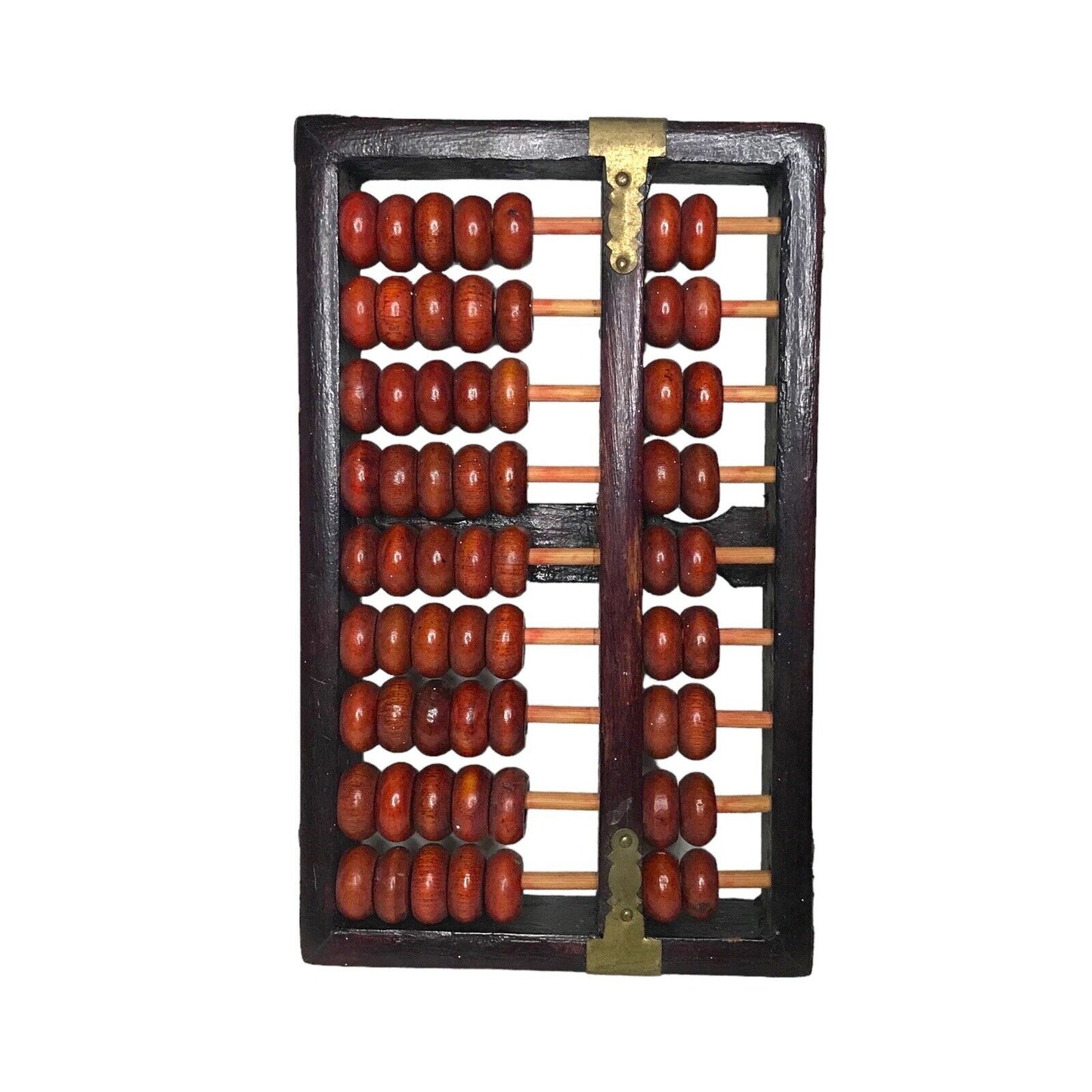 Vintage Chinese Wooden Bead Abacus Arithmetic Calculating Tool 9 Digits Learning