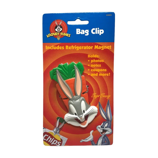 1997 Bugs Bunny Bag Clip with Magnet - Looney Tunes Chip Clip, Retro Kitchen Collectible, 90s Nostal