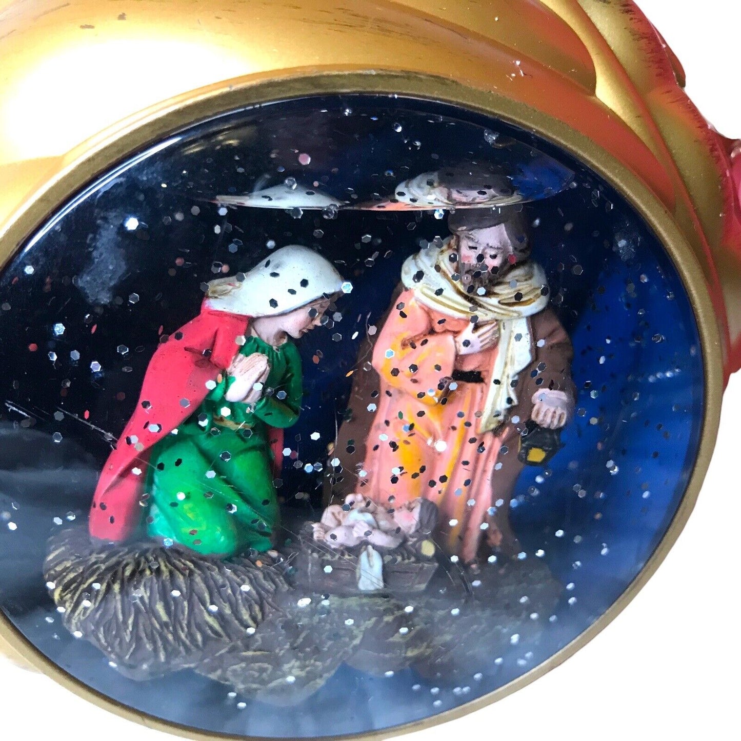 Nativity Ornament Snow Globe Water Globe Lights Christmas Bauble - Boxed