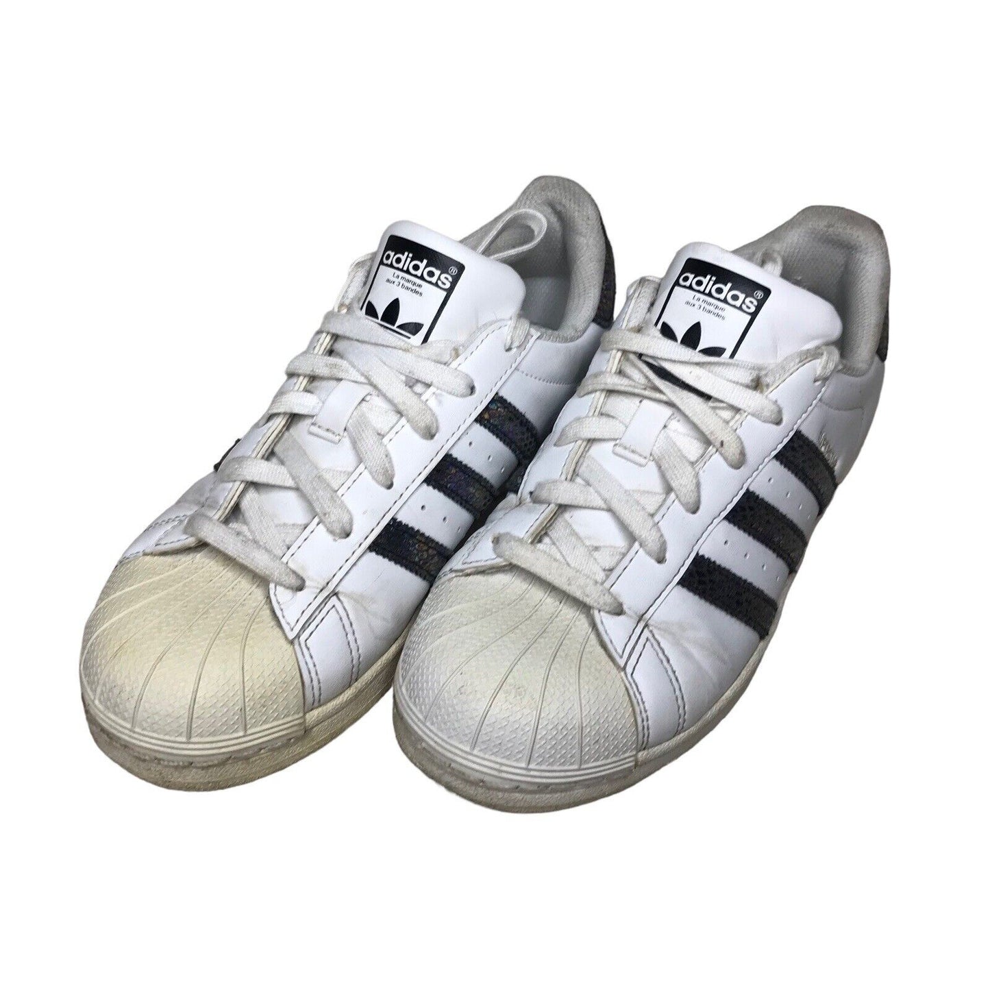 adidas Superstar Sneakers Trainers White & Snake Iridescent Women Size UK 5