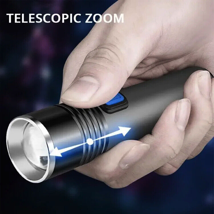 USB Rechargeable 395 LED UV Torch Flashlight Light Ultra Violet Blacklight Zoom