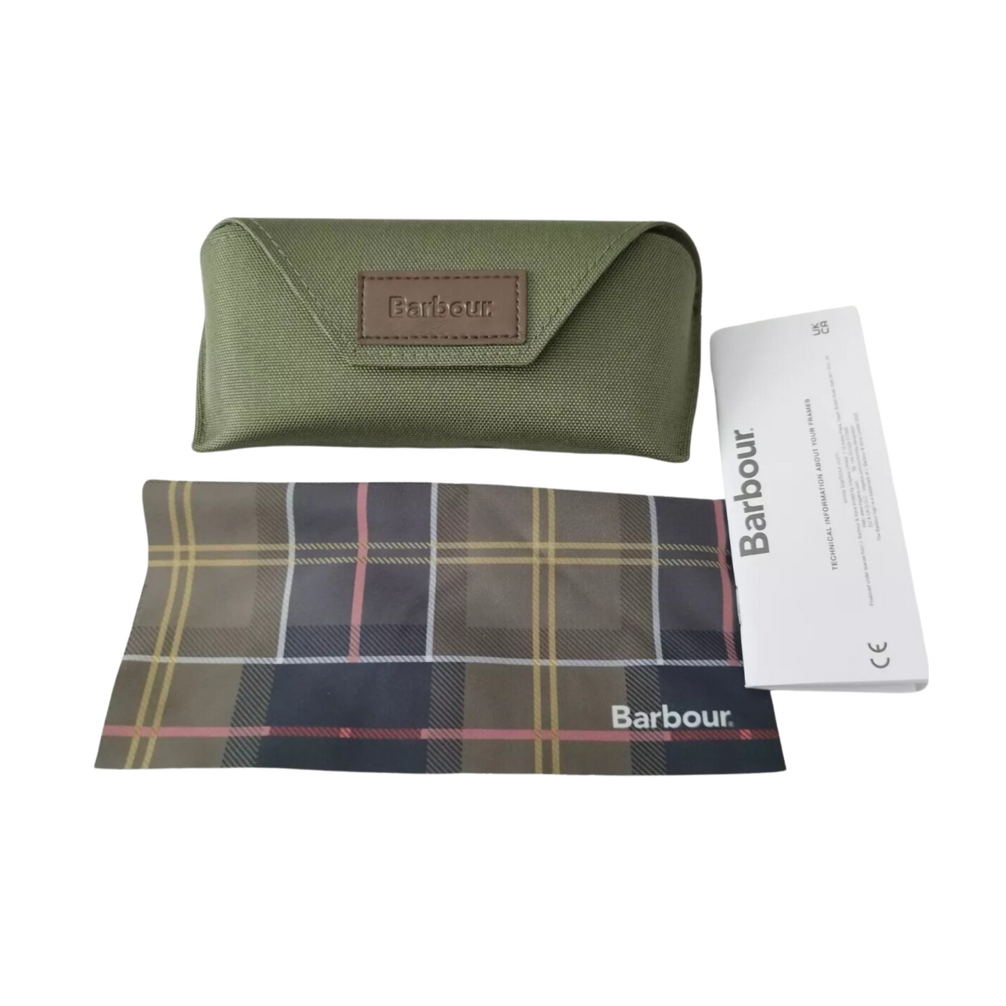 Barbour Glasses Sunglasses Protective Soft Case & Cleaning Cloth Set Olive Green