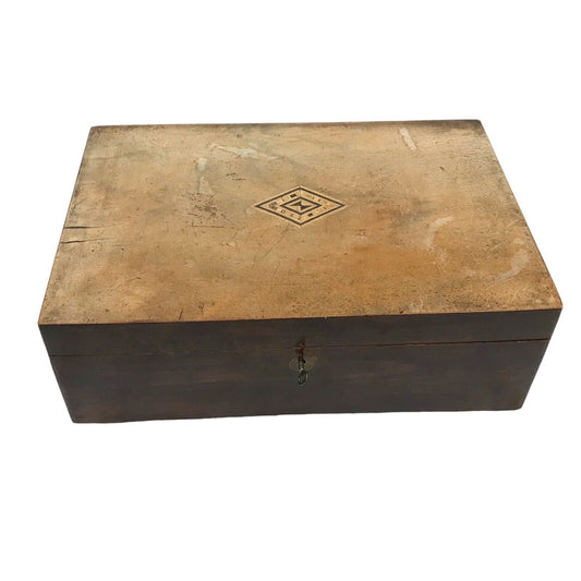 Antique Writing Slope Sewing Box, 19th Century Victorian