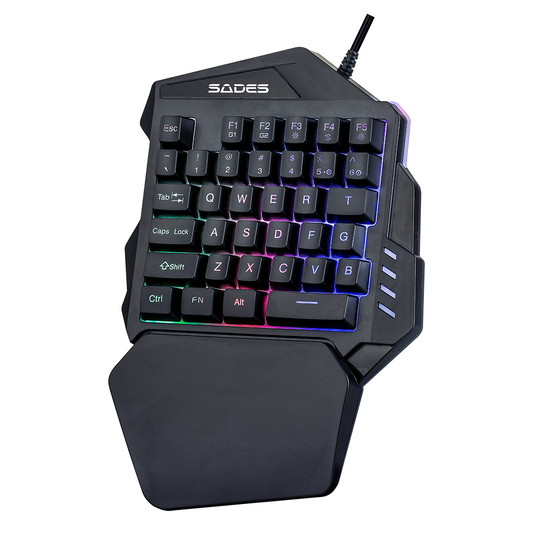 One Handed Gaming Keyboard Revolver Single Hand Anti Ghosting Keys - SADES TS36