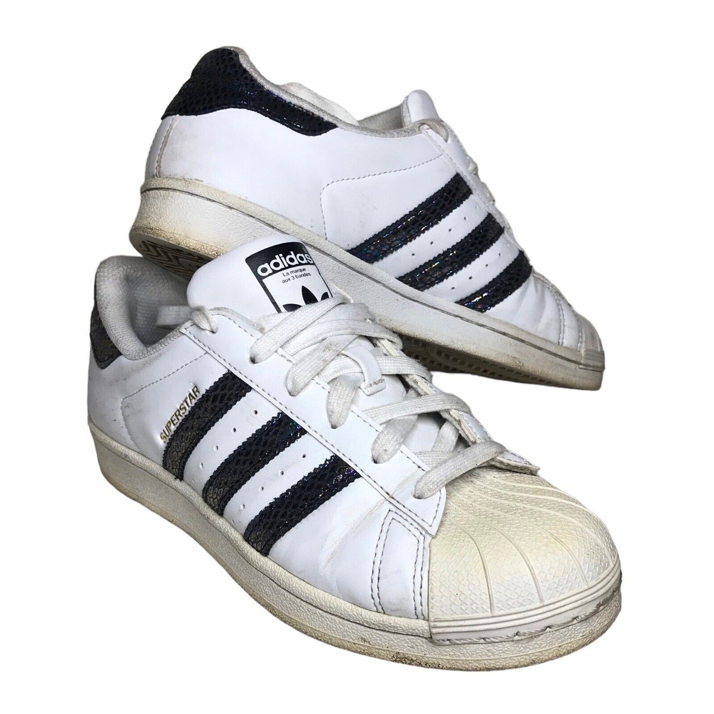 adidas Superstar Sneakers Trainers White & Snake Iridescent Women Size UK 5