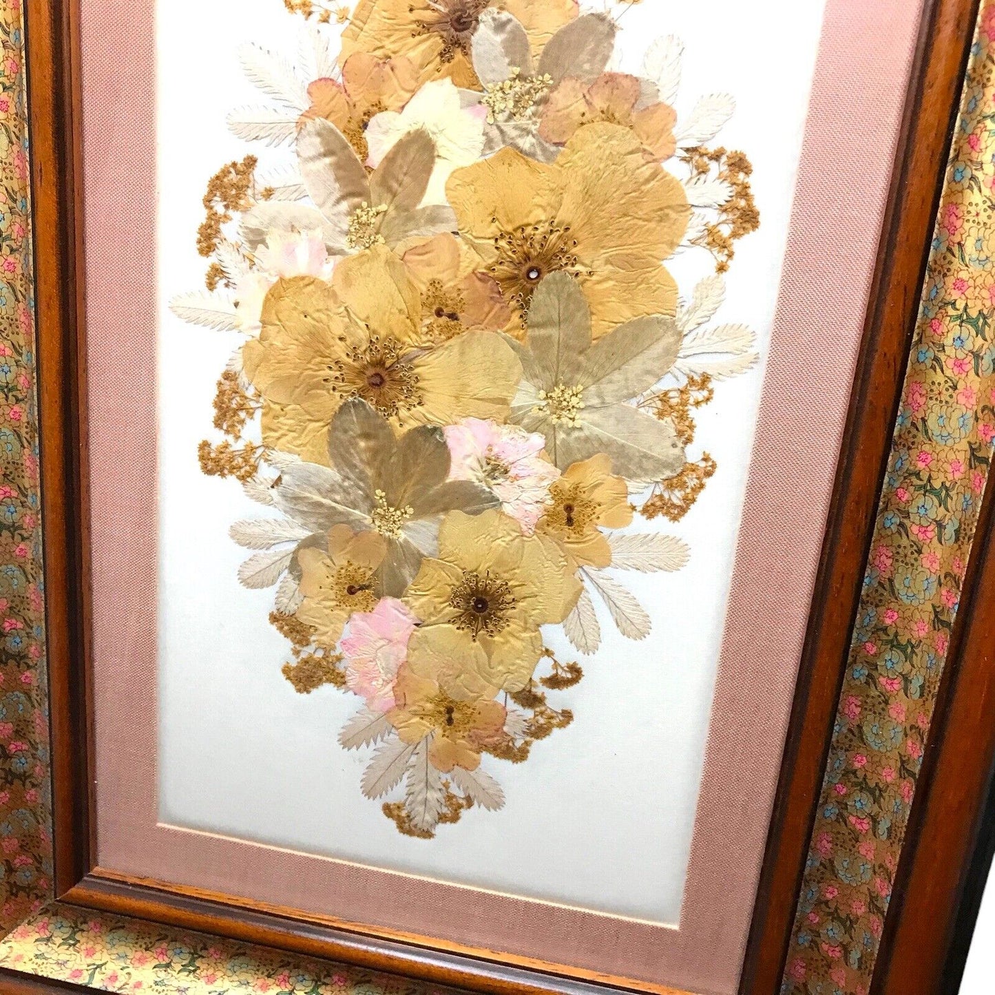 Vintage Joanna Sheen Pressed Flower Art - Botanical Wall Hanging | TheVoyageBird