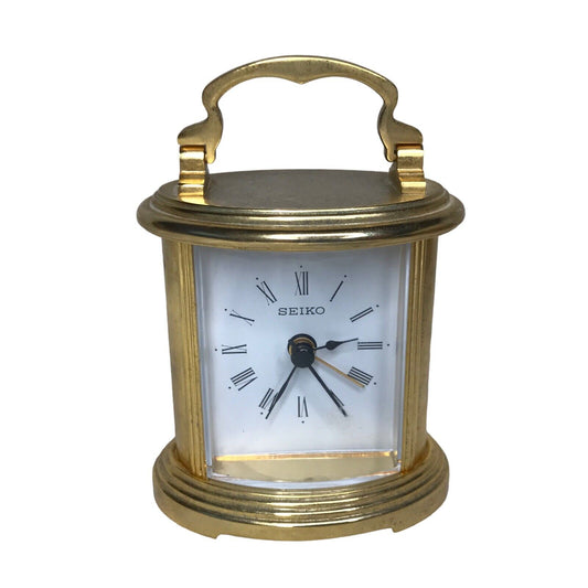 Vintage Seiko Gold Mantel Clock | Quartz Table Carriage Clock - Model QHE109G