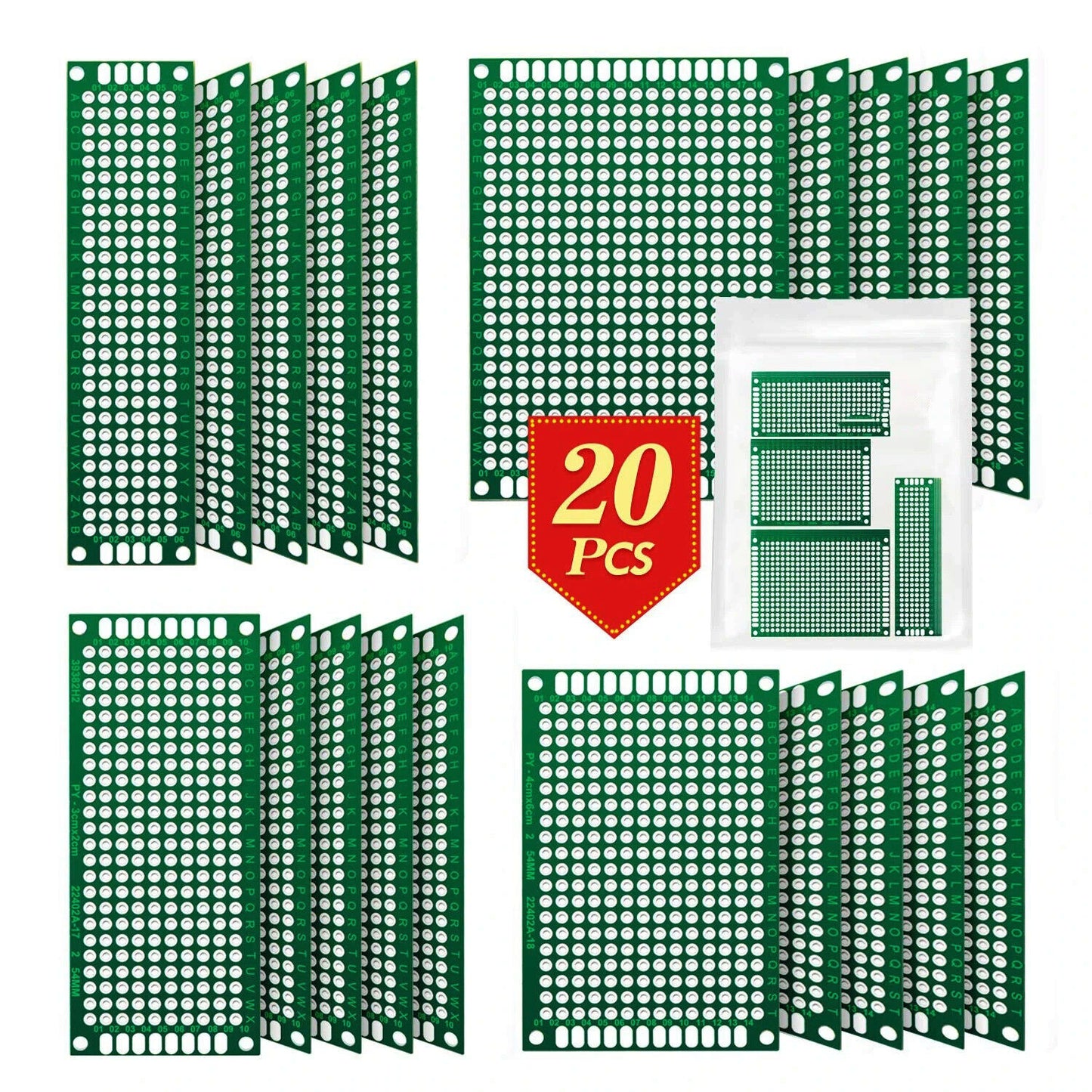 20pcs/lot Double Side Prototype Diy Universal Printed Circuit PCB Board Protoboa