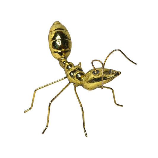 Vintage Yellow Brass Ant Insect Bug - Decorative Ornament Sculpture Mid Century