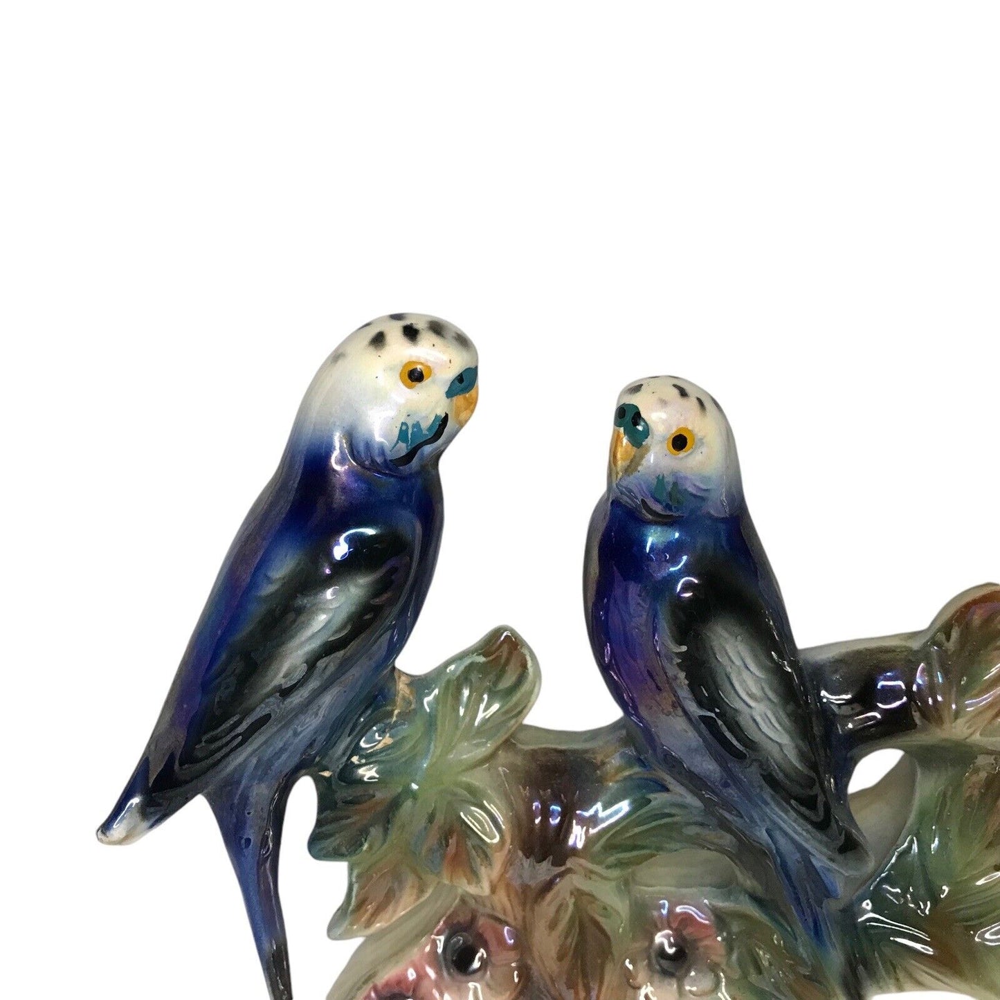 Jemma Holland Twin Budgies on Branch Wind-Up Clock Untested Vintage Mid Century