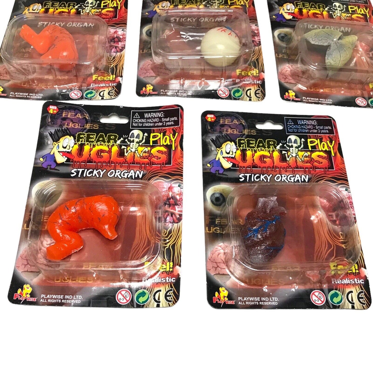 Uglies Sticky Organs Toy Bundle of 8 (Heart, Stomach, Lungs) - New by Playwise