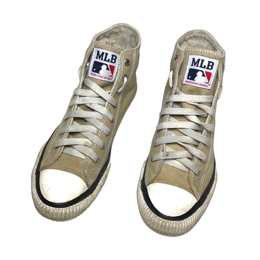 MLB New York Yankees Shoes Trainers Size 7.5 in Beige Suede Lined