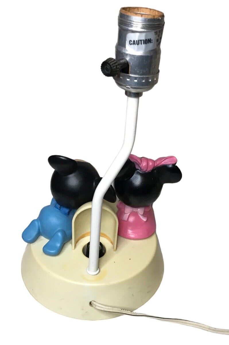 Walt Disney Baby Mickey and Minnie Mouse Nursery Lamp Night Light Shade 1984